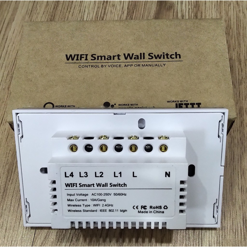 Công tắc điện thông minh Tuya Smart điều khiển qua WIFI + RF433 1.2.3.4 Nút Ấn