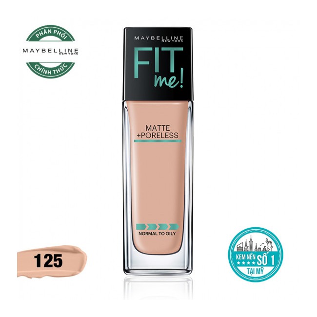 Kem nền lì tự nhiên Maybelline Fit Me Matte Poreless Foundation 30ml