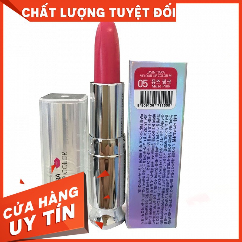 Son Lì No5 Màu Muse Pink_Javin Tiara Velour Lip Color M