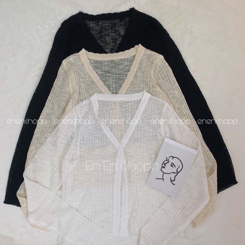 [ẢNH THẬT]Áo cadigan len mỏng viền sóng(A393) | BigBuy360 - bigbuy360.vn