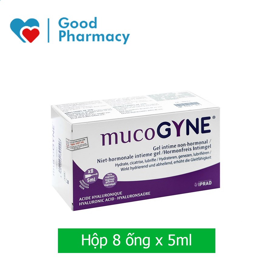 Mucogyne - Gel bôi trơn, làm ẩm âm đạo (Nhập khẩu Pháp) (Hộp 8 ống x 5ml)