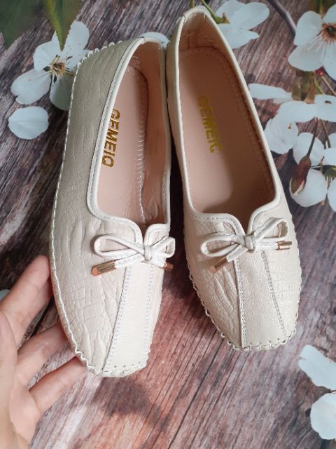 Giày Bệt Nữ Da Mềm Đính Nơ Sang Chảnh Êm Chân | BigBuy360 - bigbuy360.vn