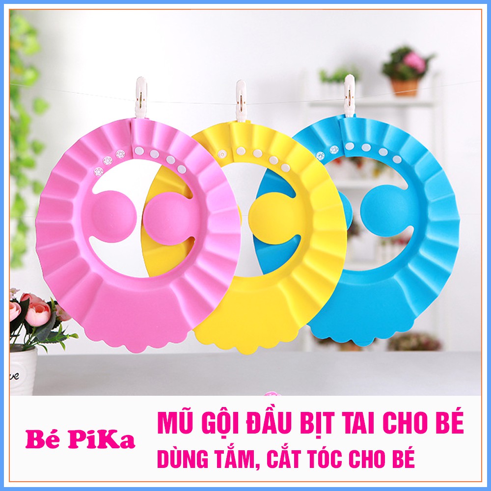 Bộ 2 mũ tắm, gội đầu bịt tai chắn nước cho bé