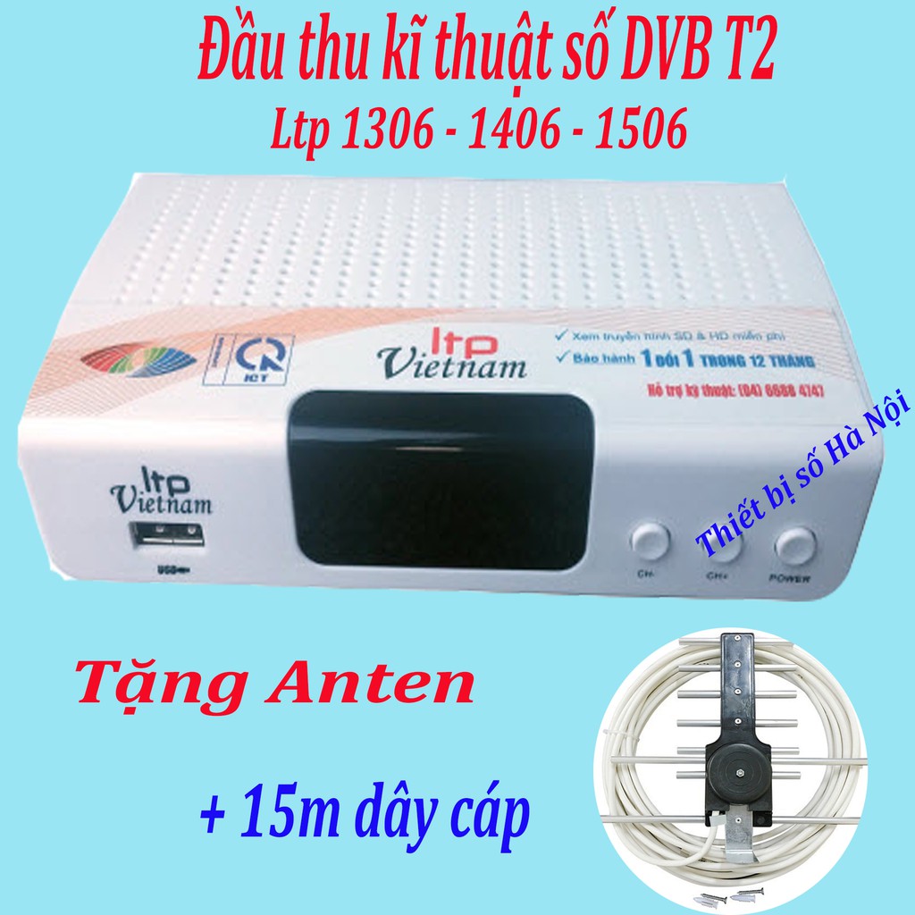 Đầu Thu Kĩ Thuật Số DVB T2 LTP Tặng Anten 15m