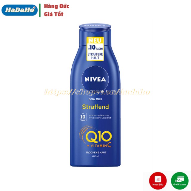 Dưỡng thể Nivea toàn thân Q10 400ml Đức, cho làn da sáng mịn, hổ trợ tái tạo tế bào, chống lão hóa da