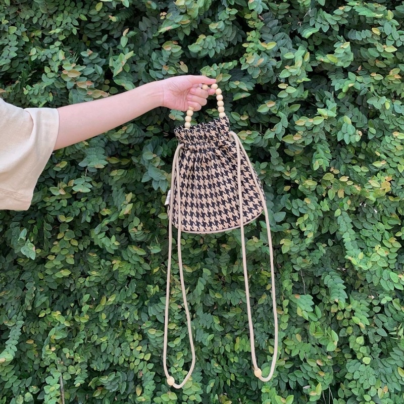 Túi Hồ Lô "Necklace" dây rút vải dạ