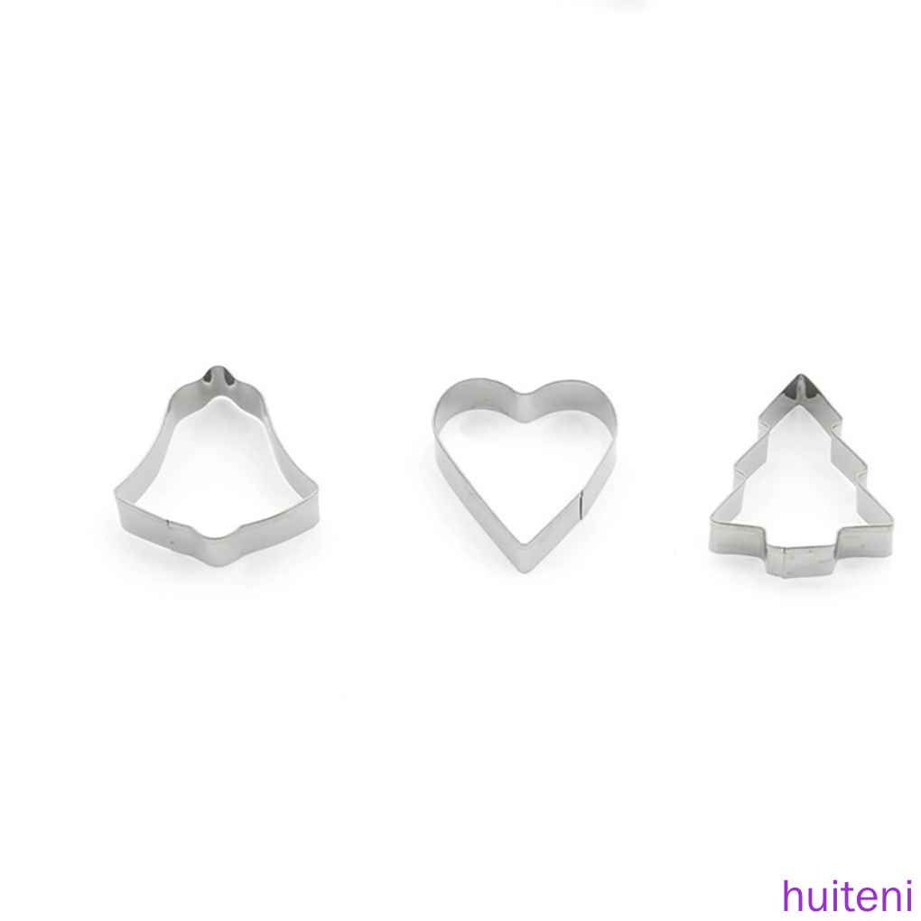 Set 10 khuôn làm bánh quy bằng thép không gỉ hình ngôi sao/cây thông/ngôi sao/cây thông/ngôi sao/cây thông giáng sinh