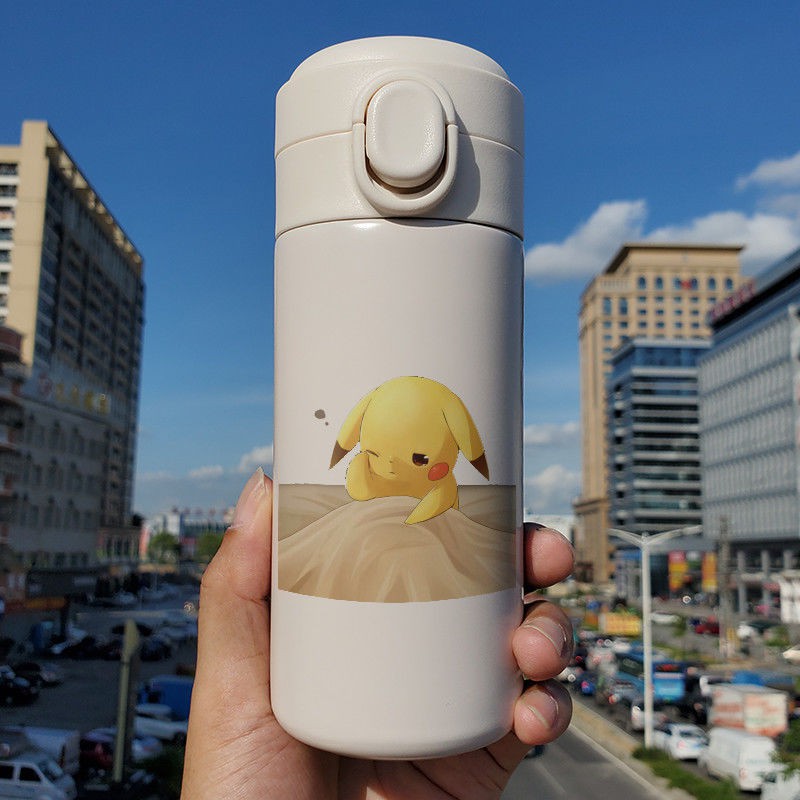 THERMOS POKÉMON Bình Nước Giữ Nhiệt Cỡ Nhỏ In Hoạt Hình Pikachu Kiểu Nhật Bản Dễ Thương