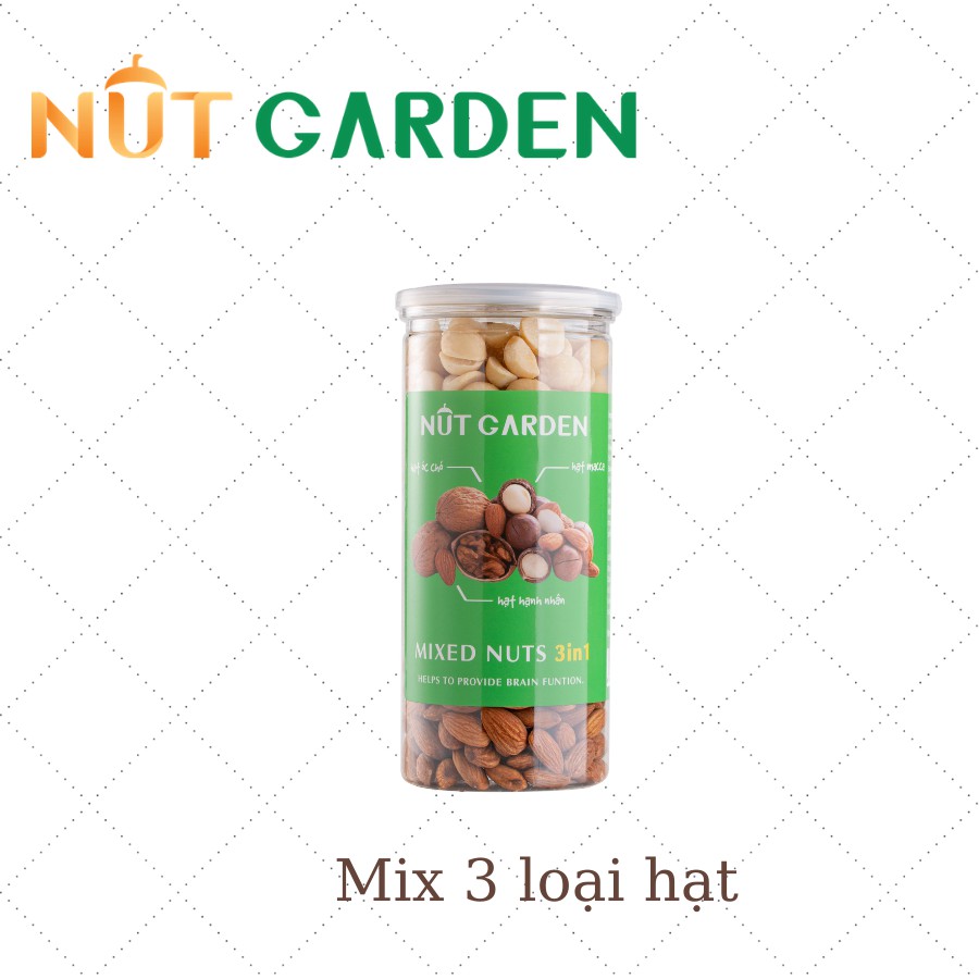 Mixed Nuts 3 Loại Hạt Nhập Khẩu Nut Garden - Macca - Óc Chó -Hạnh Nhân - 500gr | BigBuy360 - bigbuy360.vn