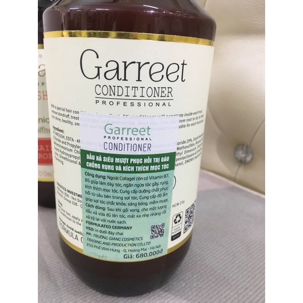 DẦU GỘI XẢ GAREET COLLAGEN PHỤC HỒI MỌC TÓC DƯỠNG ẨM HƯƠNG THƠM