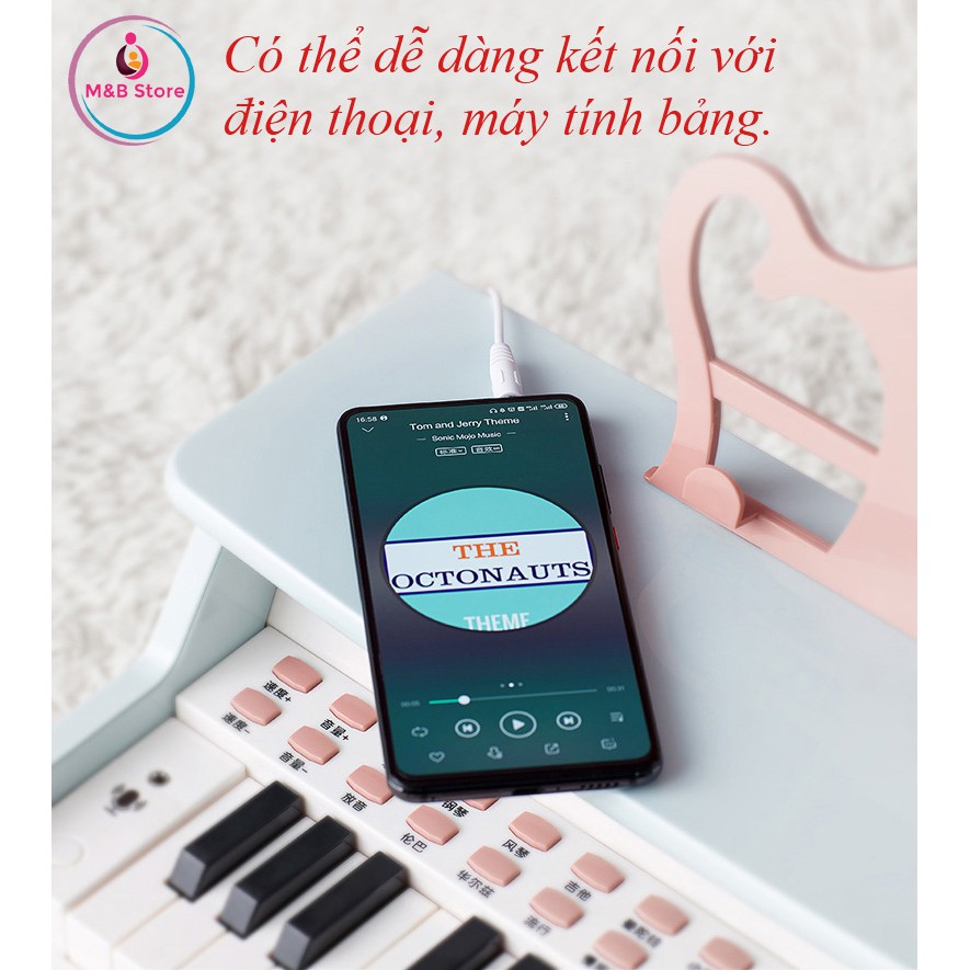 Đồ Chơi Đàn Mini Piano Cao Cấp - KUB, Đèn LED Hướng Dẫn Bé Tập Đánh Kèm Nhạc Mẫu, Chức Năng Ghi Âm, Âm Thanh Cực Hay