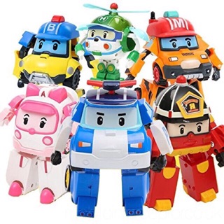 Hộp 6 con đồ chơi biệt đội robocar poli biến hình