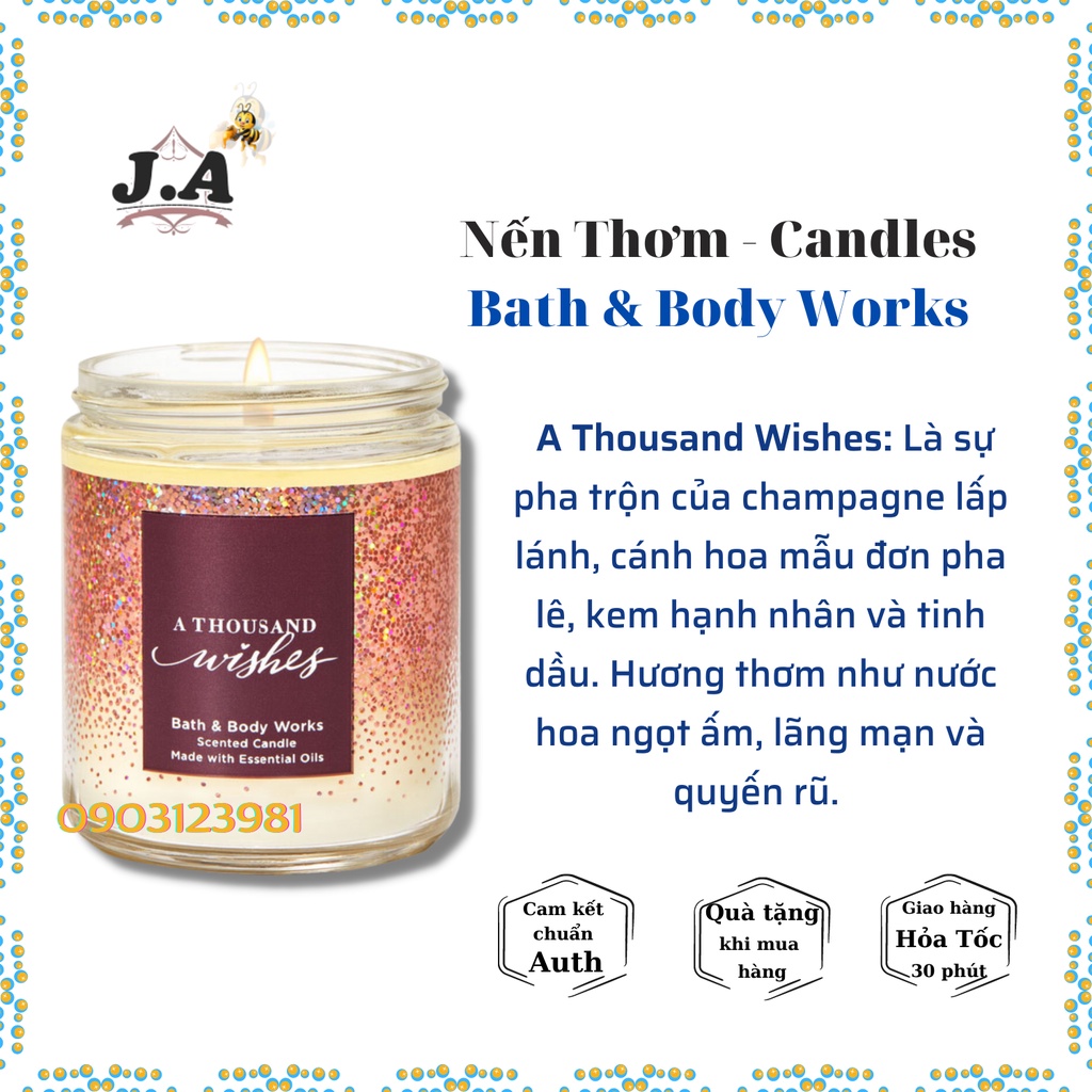 Nến Thơm 1 Bấc Bath & Body Works - Hot Collection Candles Bath and Body Works 198g