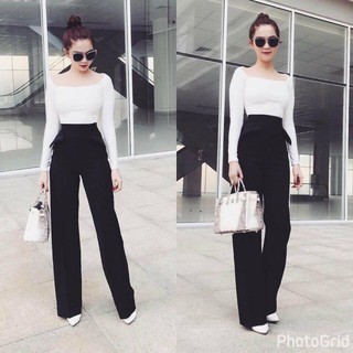 Set áo tay dài + Quần ống suông