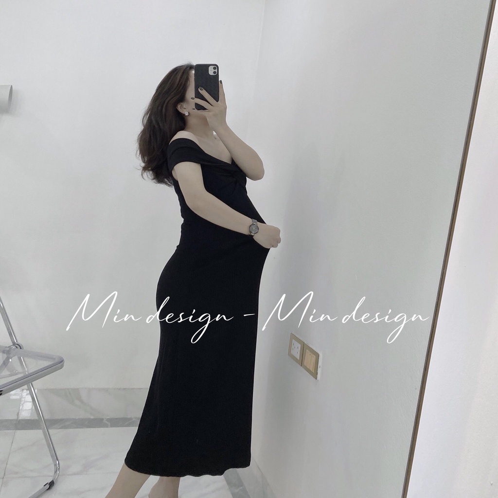 Đầm thun body xoắn ngực cách điệu sang chảnh, phù hợp đi tiệc đi chơi V20 - MIN Design