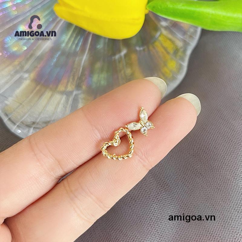 ✨✨Khuyên Tai Hình Hoa / Bướm / Mặt Trăng / Trái Tim Bằng Hợp Kim Phong Cách Hàn Quốc Dễ Thương Thời Trang Cho Nữ
