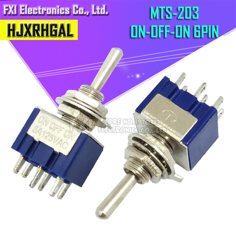 Set 10 Công Tắc Gạt Tắt / Mở MTS-102 MTS-103 MTS-202 MTS-203 6A 125V Mini 3 / 6PIN Cho Động Cơ Đèn