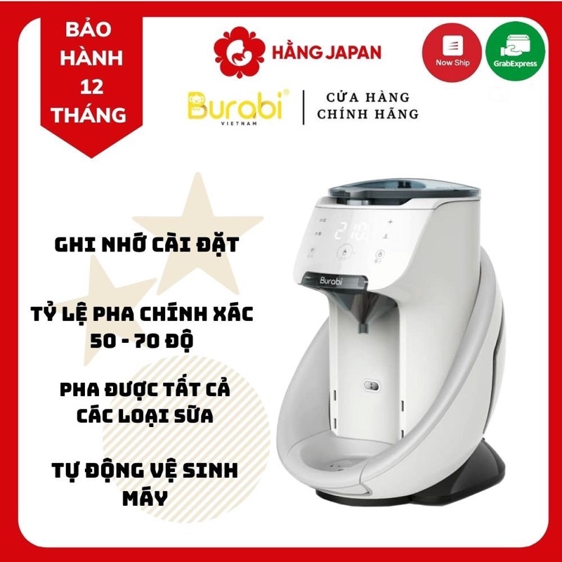 Máy pha sữa cho bé Burabi plus + hỗ trợ kỹ thuật trọn đời, bảo hành chính hãng