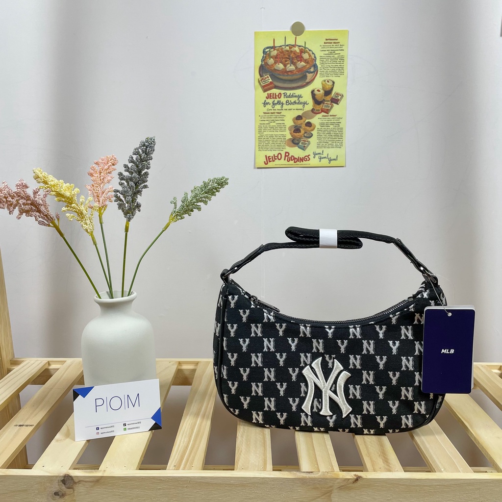 Túi kẹp nách NY túi xách nữ M.L.B NY Monogram Hobo Bag Blue - Pom Store