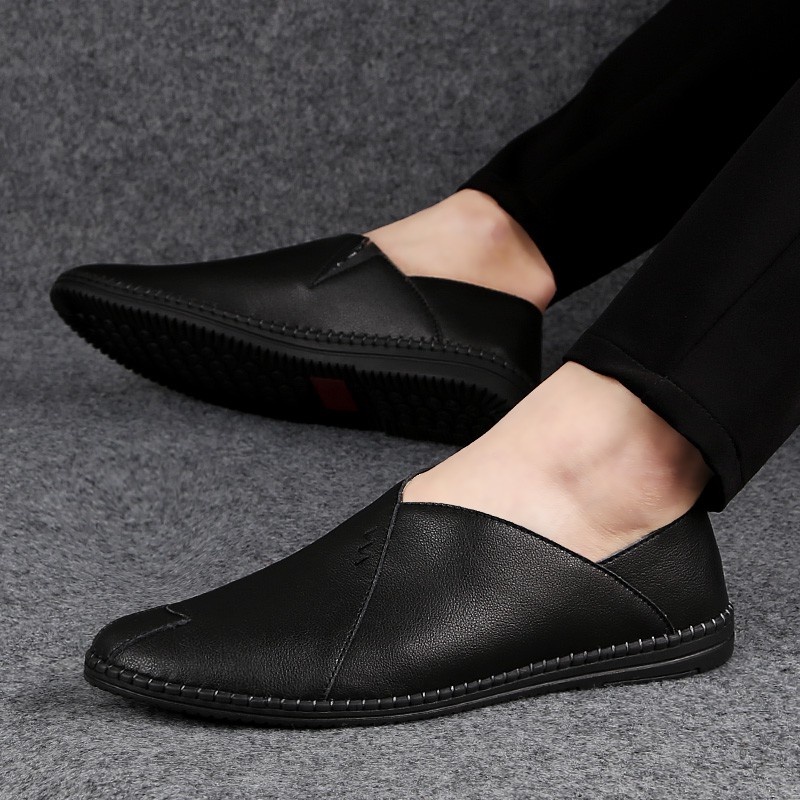 Giày lười da thật thời trang cho nam size 38~46