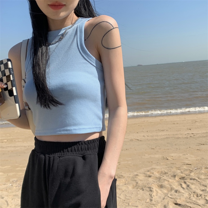 Áo croptop ba lỗ nữ Yinxx dáng lửng ôm body kiểu trơn basic nhiều màu CRT59