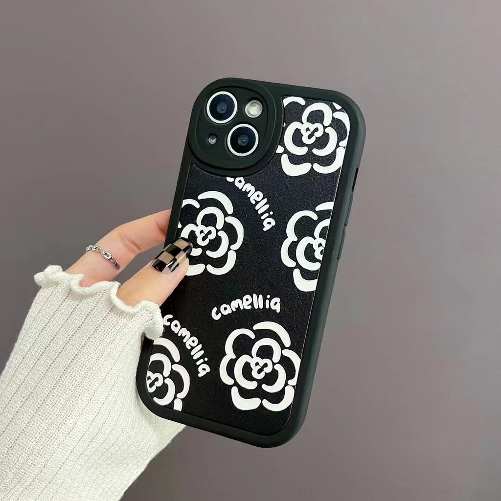 Soft case OPPO A16 Reno 7 Z 5G A96 A76 A95 Reno 7 5G Reno 5 A74 4G A54  A55 A15 A15S A7 A5S A12 A52 A92 Reno 6 5G A53 A33 A93 A94 Reno 5F Reno 4F A11K A3S A31 A9 2020 A5 2020 F11 F9 Reno 5 Z Camellia Lambskin Phone Case