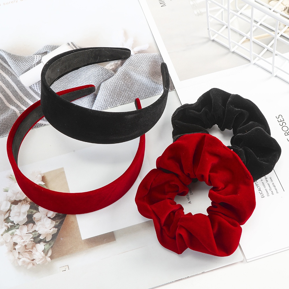 Băng Đô/Dây Buộc Tóc Haimeikang Vải Nhung Bản Rộng Phong Cách Hàn Quốc Cổ Điển