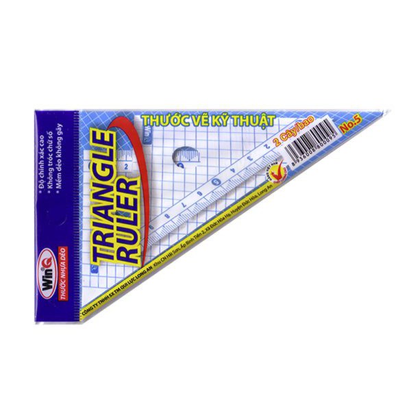 Thước Eke WinQ No.5 nhựa dẻo (bộ 2 cây)