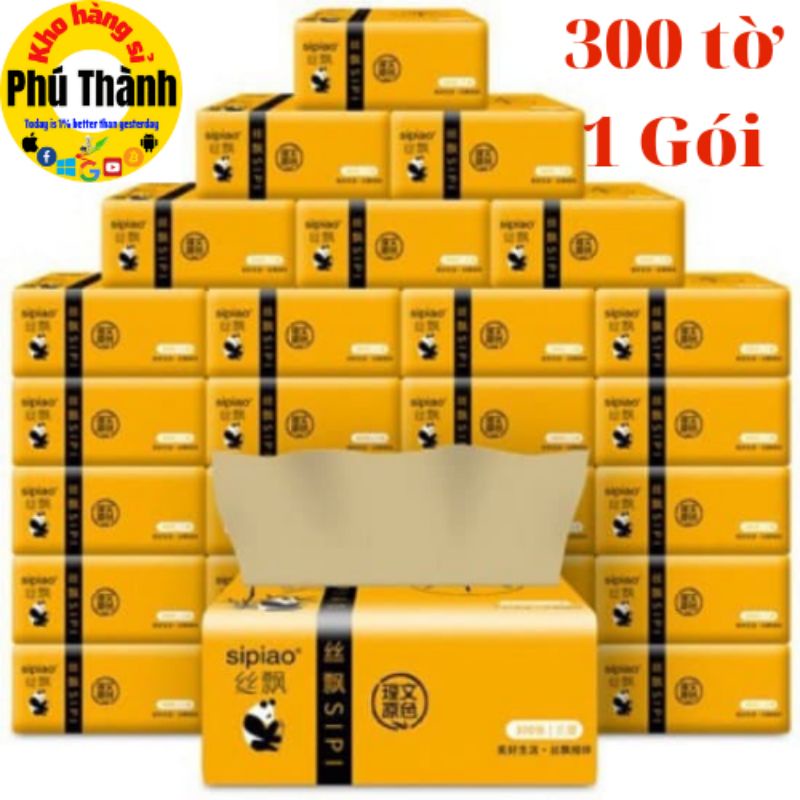 300 tờ giấy ăn gấu trúc Sipiao - 1 gói mua lẻ giá sỉ