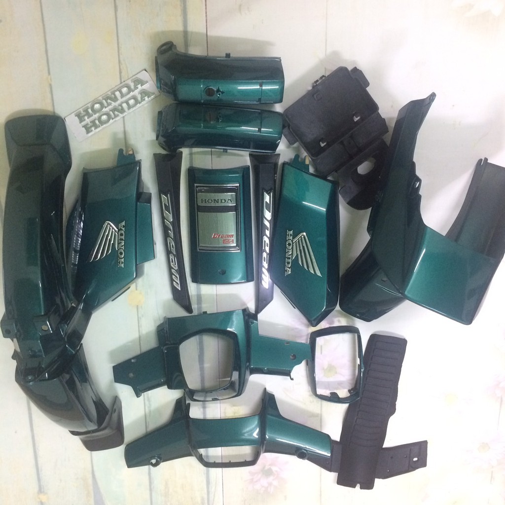 Dàn áo xe dream ll màu XANH RÊU /DREAM 2 đủ bộ đẹp đẳng cấp dân chơi+tặng kèm tem