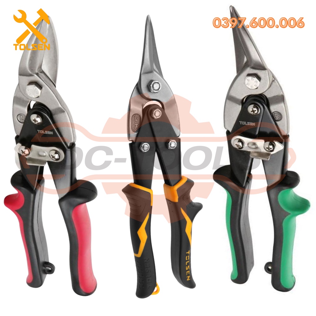 KÉO CẮT TÔN,THẠCH CAO 30023 Kéo cắt phải Chất liệu Thép Cr-Mo Chiều dài: 10 &quot;/ 250MM, DC-TOOLS