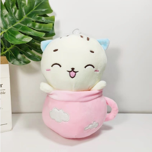 Mèo ngồi cốc cafe bông G25B58 25cm gấu bông dễ thương