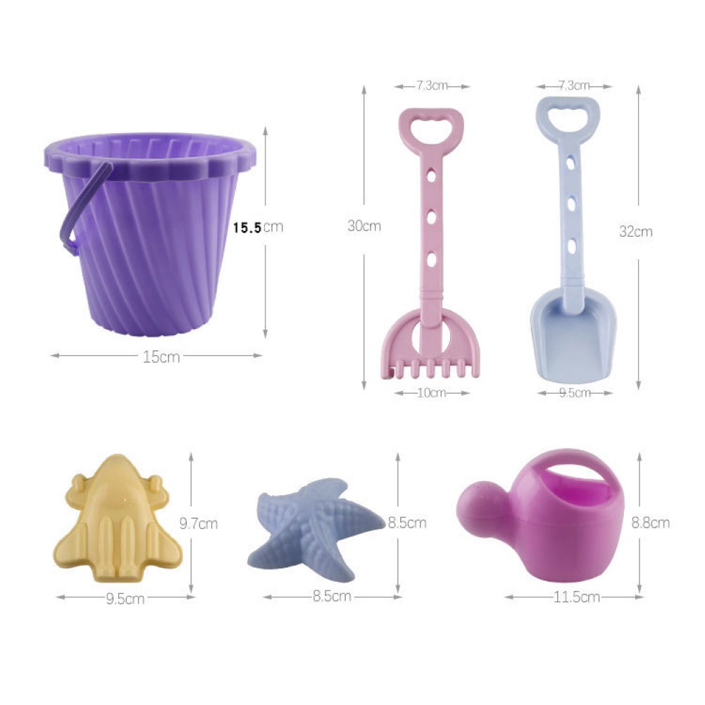 Bộ 6 Món Đồ Chơi Gồm Xô Và Xẻng Xúc Cát Dành Cho Trẻ Em Chơi Trên Bãi Biển
