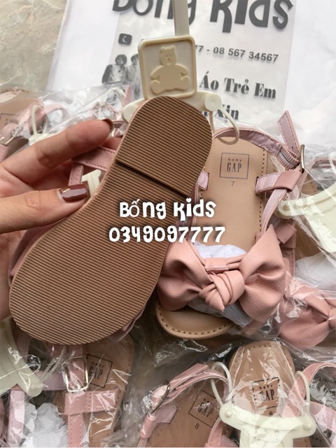 Sandal Bé Gái Nơ To Hồng Nude