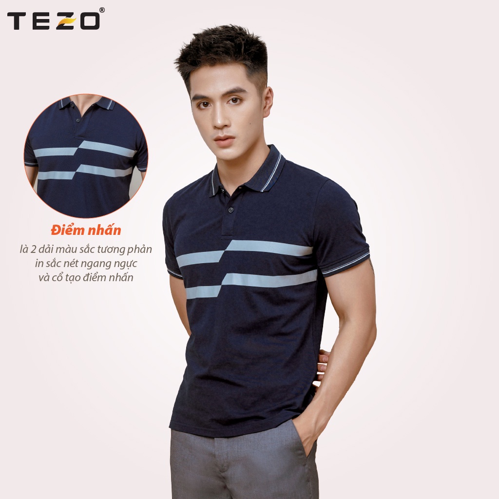 Áo polo nam Tezo phối màu lịch sự trẻ trung năng động 2112APCT07