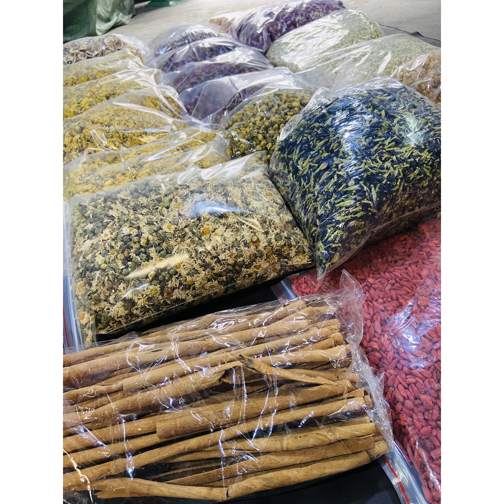 500g, 1kg SỈ hoa cúc vàng / hoa hồng/ hoa nhài/ đậu biếc, atiso, hoa quả sấy khô,thảo dược,trà hoa , Bạch hương vân thảo
