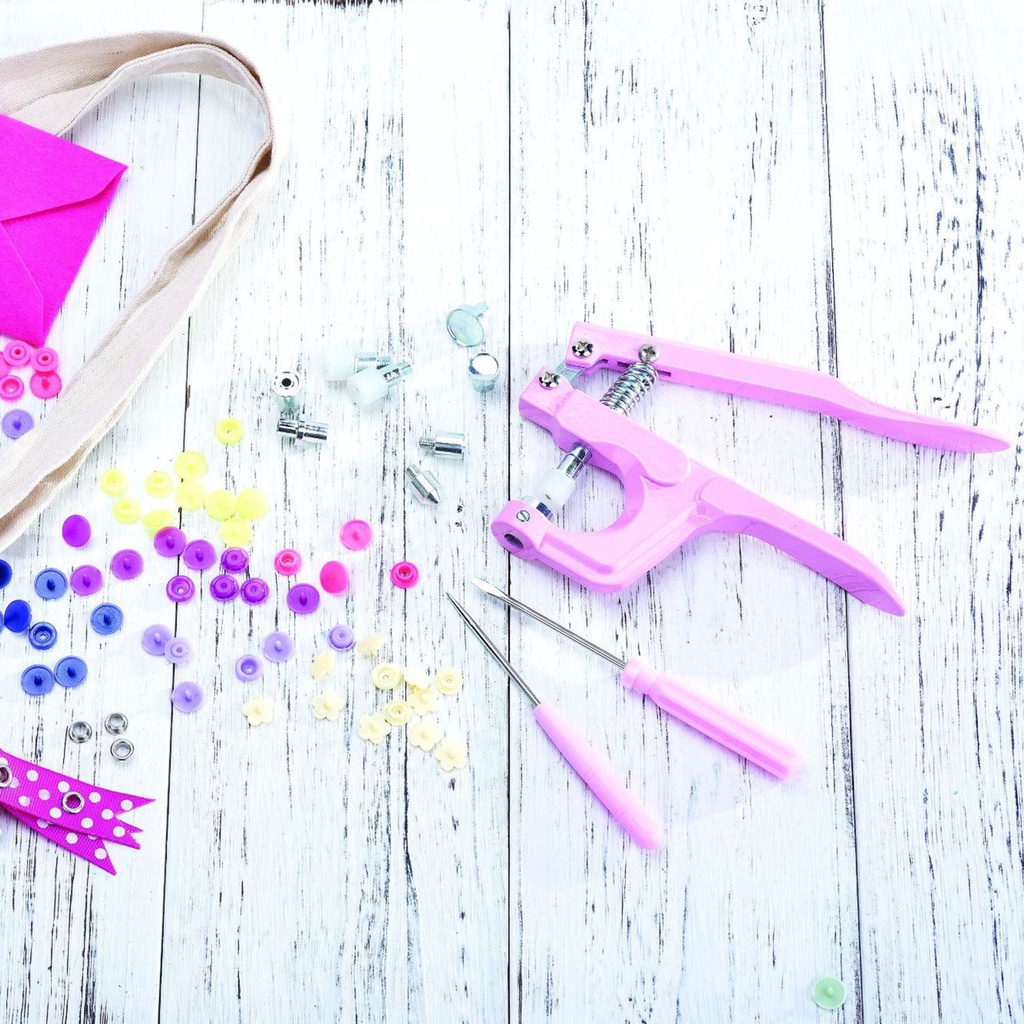 Set kìm đóng nút bấm hình trái tim bằng nhôm đa năng DIY