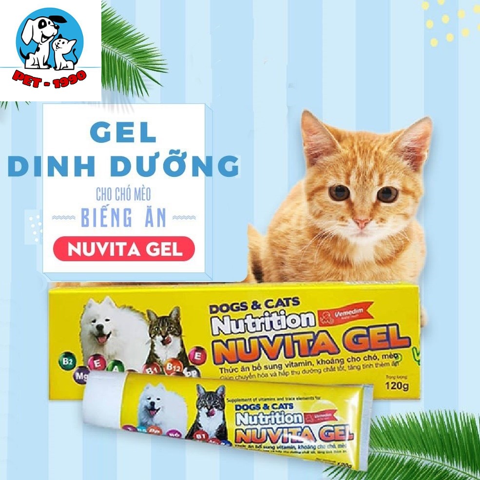 Gel Dinh Dưỡng NUVITA 120g Cho Chó Mèo Mèo Biếng Ăn Bổ Sung Vitamin, Khoáng Chất