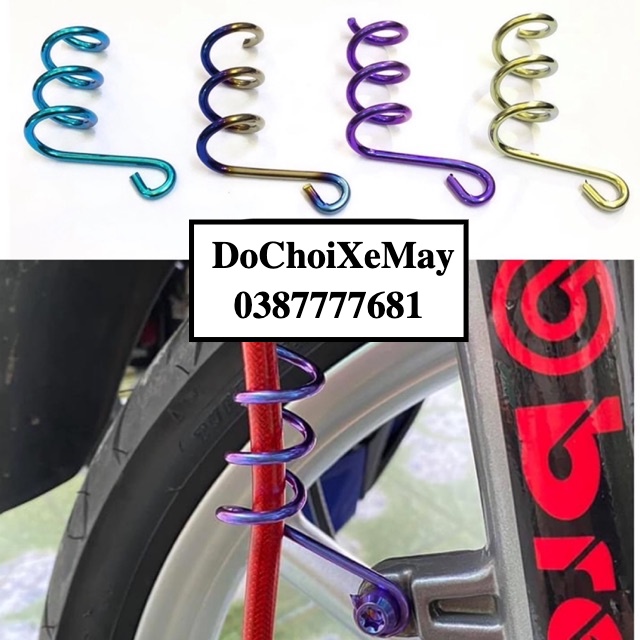 Lò xo Pas kẹp dây dầu titan Gr5 gắn các loại xe DoChoiXeMay