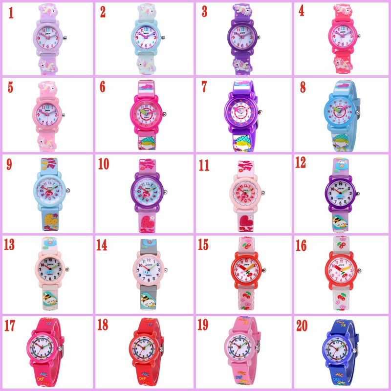 ins pink pink blue children's watch 3d unicorn girl watch student chronograph quartz watch 30m waterproof kid watch