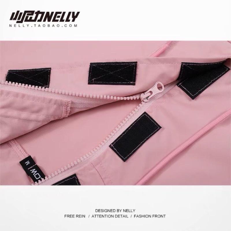 Áo hoodie nelly sale (có sẵn) dây hồng