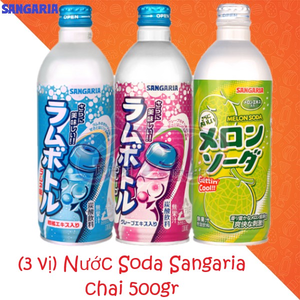 (3 vị) Nước Soda Sangaria chai 500gr