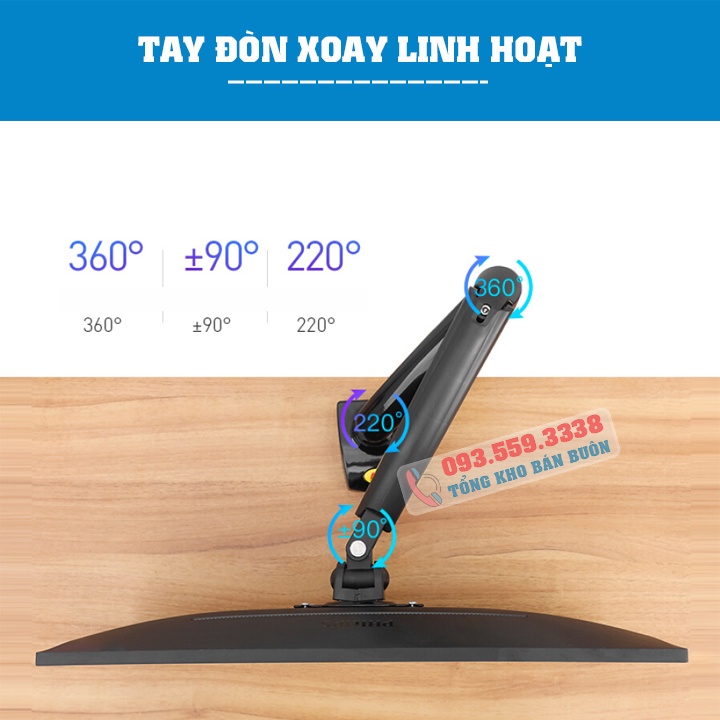 Giá Treo Màn Hình NB F80 17 - 30 inch / NB G45 22" - 40"  - Tay Arm Đỡ Màn Hình ErgoTek EZ1 17" - 30" - Gắn Bàn