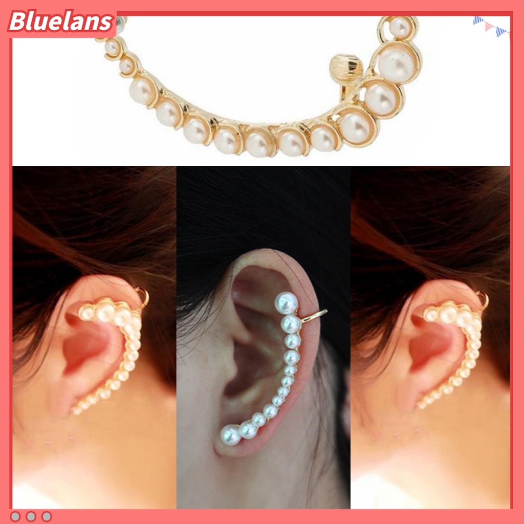 Khuyên tai liền vành đính ngọc trai thời trang cho nữ