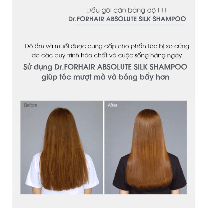 Dầu gội dành cho tóc uốn nhuộm, dầu gội nuôi dưỡng và chăm sóc tóc Dr.FORHAIR Absolute Silk Shampoo 500ml