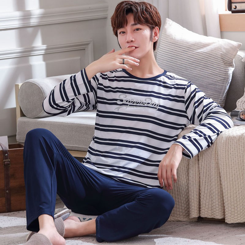 Bộ đồ ngủ pijama tay dài thời trang cho phái nam