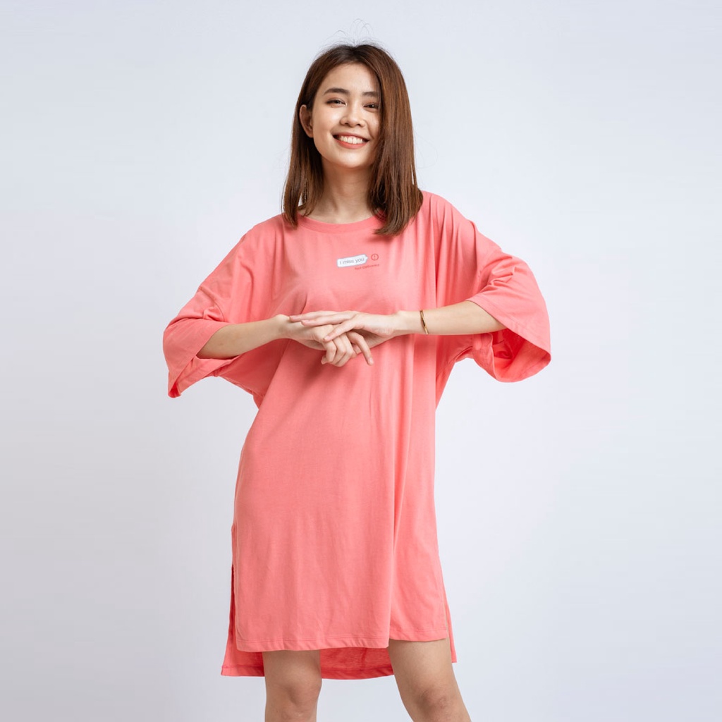 Áo Thun Tay Lỡ Nữ BOO Form Rộng Dáng Váy 100%Cotton Phong Cách Hàn Quốc