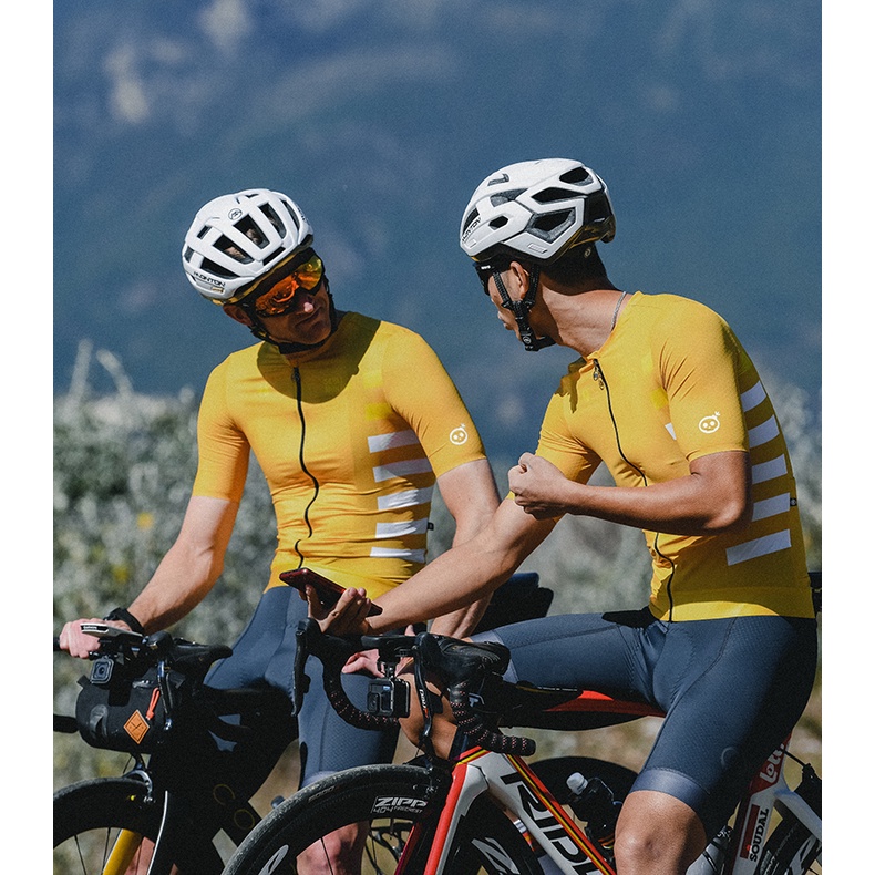 Áo Đạp Xe Màu Vàng Họa Tiết Đầu Lâu Monton Cá Tính Cho Nam