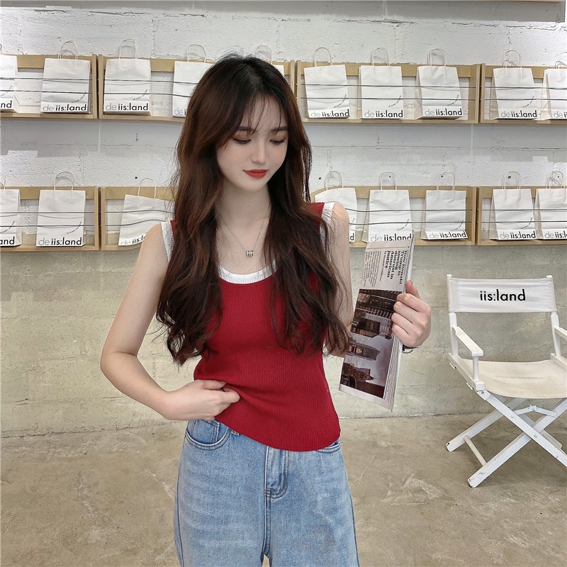 Áo Hai Dây Dáng Ngắn Thời Trang Mùa Hè Cho Nữ