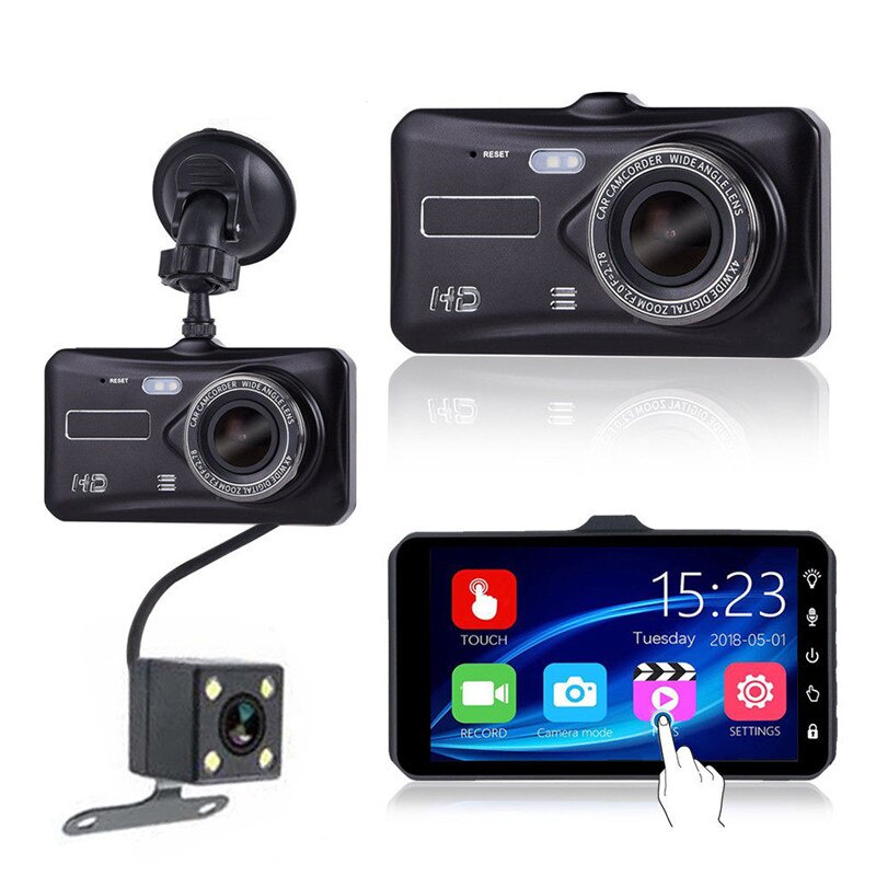 Camera hành trình ô tô Ống kính kép 4 inch Car DVR 1080P trước sau Dual Lens hỗ trợ full HD